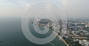 Skyline of Pattaya from aerial view, Pattaya city, Chonburi