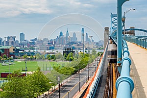 Skyline of Philadelphia seen from Camden New Jersey