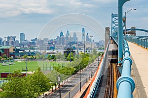 Skyline of Philadelphia seen from Camden New Jersey photo