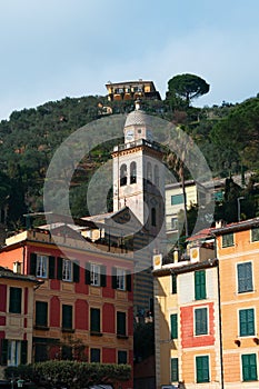 The skyline of Portofino, Genoa, Liguria, Italy, Italian Riviera, Europe