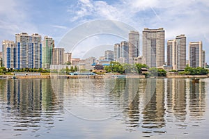 Skyline of Pyongyang by the Taedong River