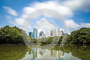 Skyline and reflections of midtown Atlanta, Georgia