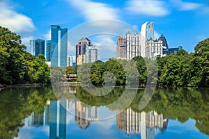 Skyline and reflections of midtown Atlanta, Georgia