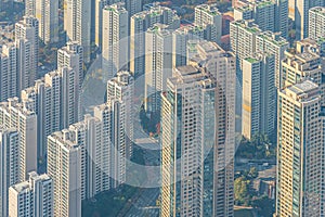 Skyline of residential buildings at Jamsil and Sincheondong districts in Seoul, Republic of Korea