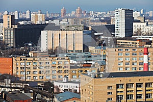 Skyline of residential district in Moscow