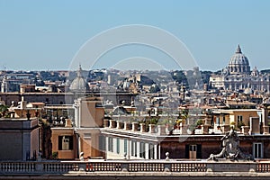 The skyline of Rome from the Quirinale Square photo
