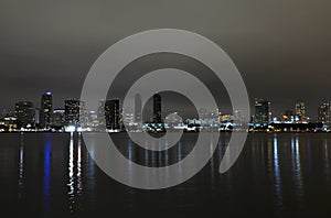 Skyline of San Diego, California at night