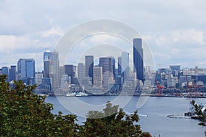 Skyline of Seattle, Washington on a beautiful day