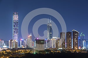 Skyline of Shenzhen City, China.