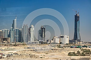 Skyline of skyscrapers in Dubai , United Arab Emirate