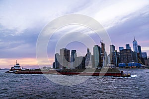 Skyline of skyscrapers in Manhattan, New York City, USA