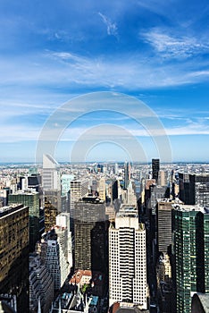 Skyline of skyscrapers of Manhattan, New York City, USA