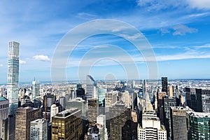 Skyline of skyscrapers of Manhattan, New York City, USA