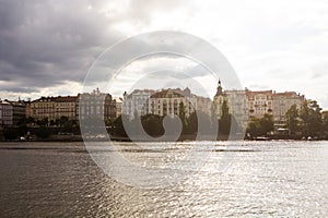 Skyline of Smichov neighborhood Prague, Czech Republ photo