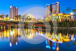 skyline of taichung city near the maple garden