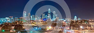 Skyline of uptown Charlotte panorama