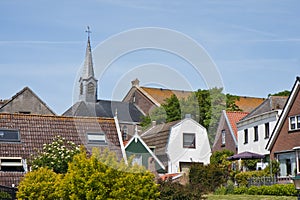 Skyline of Urk, an old Dutch fishing village photo