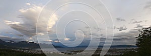 The skyline of Ushuaia, landscape, South America, Argentina, Patagonia, Tierra del Fuego