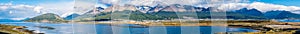 Skyline of Ushuaia with Martial mountains and Beagle Channel, Te