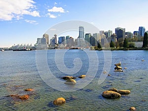 Skyline of Vancouver from Stanley Park, British Columbia, Canada