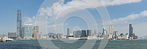 Skyline of Victoria harbor of Hong Kong city