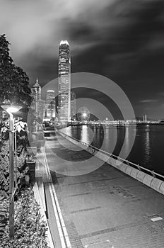 Skyline and Victoria harbor of Hong Kong city