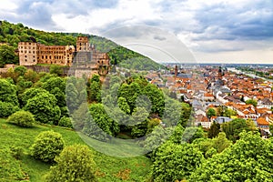 Skyline view of Heidelberg city, Baden-Wurttemberg, Germany