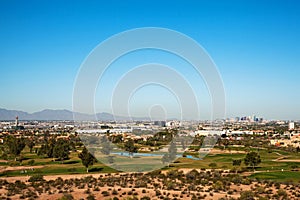 Skyline View of Phoenix and Golf Course