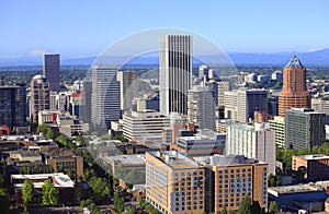 Skyline view of Portland Oregon.