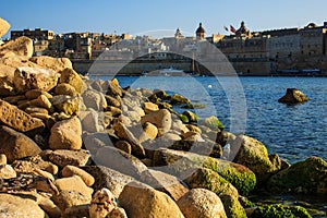 Skyline of Vittoriosa from Kalkara, Malta