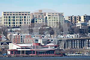 Skyline of Weehawken New Jersey along the Hudson River