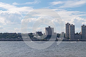 Skyline of West New York and Guttenberg New Jersey along the Hudson River