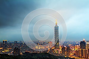 Skyline of Xinyi District in Taipei