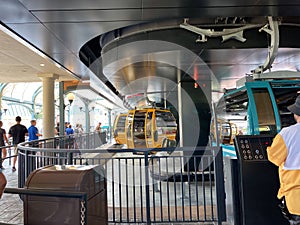 Skyliner theme park ride entrance at Disney World EPCOT park