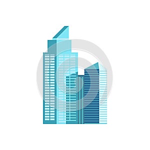 Skyper icon. Buildng in downtown. Modern architecture element.