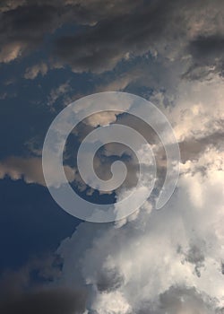 Skyscape. Cumulus clouds in close-up