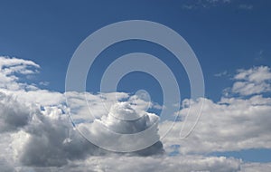 Skyscape. Cumulus clouds in close-up