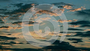 Skyscape. Cumulus clouds in close-up