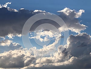 Skyscape. Cumulus clouds in close-up