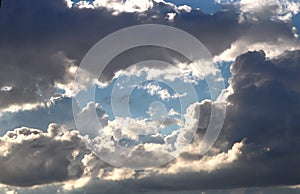 Skyscape. Cumulus clouds in close-up