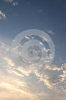 Skyscape. Cumulus clouds in close-up