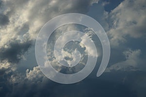 Skyscape. Cumulus clouds in close-up