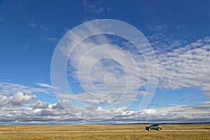 Skyscape and immensity of Great Plains of Wyoming photo