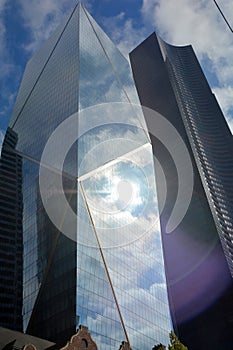 Skyscapers in downtown of Seattle on a sunny autumn day