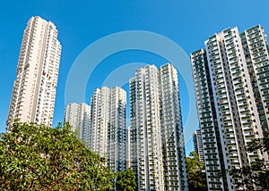 Skyscraper apartment buildings, residential real estate, HongKong