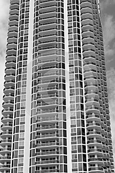 skyscraper architectural multistory building in miami downtown.