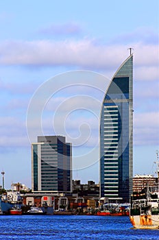 Skyscraper in the bay of Montevideo photo