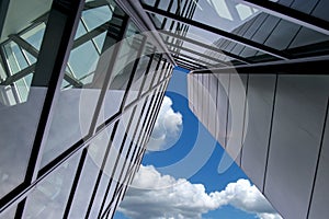 Skyscraper Blue sky with clouds