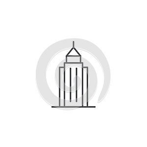 Skyscraper building construction vector icon isolated on white background