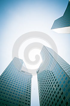 Skyscraper building at singapore - blue whitebalance and green p photo
